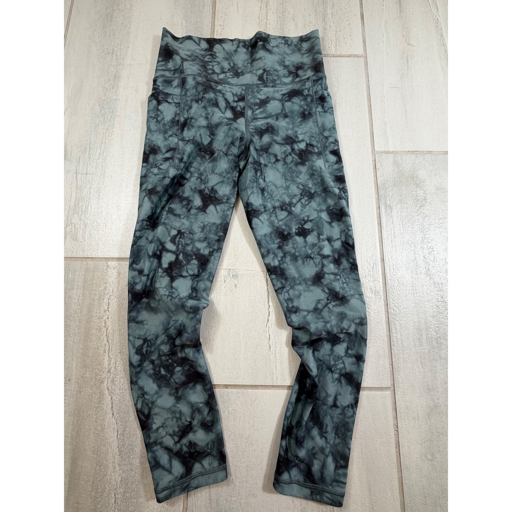 Athleta Salutation Stash Pocket II Printed 7/8 Tight Green Tie Dye Leggings S